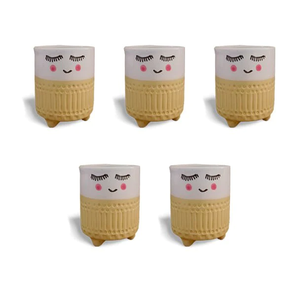 nurserylive-3-7-inch-9-cm-cute-shy-girl-round-ceramic-pot-set-of-5-white-yellow-771750_600x600